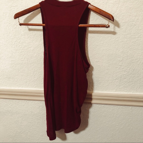 Free People Ribbed Tank Tunic Burgundy - Picture 4 of 4